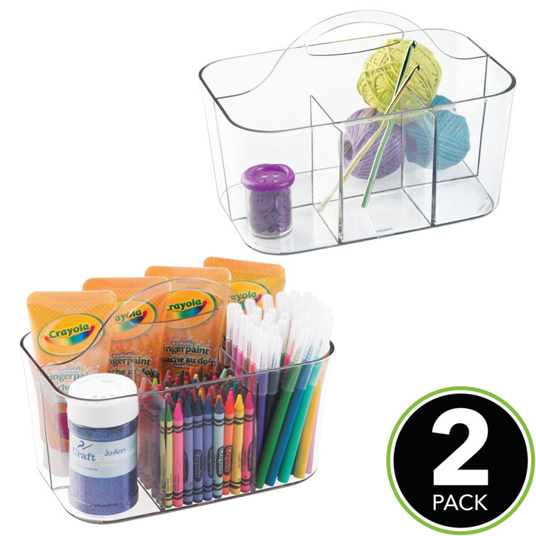 mDesign Rebrilliant Plastic Sewing & Craft Storage Organizer Caddy Tote